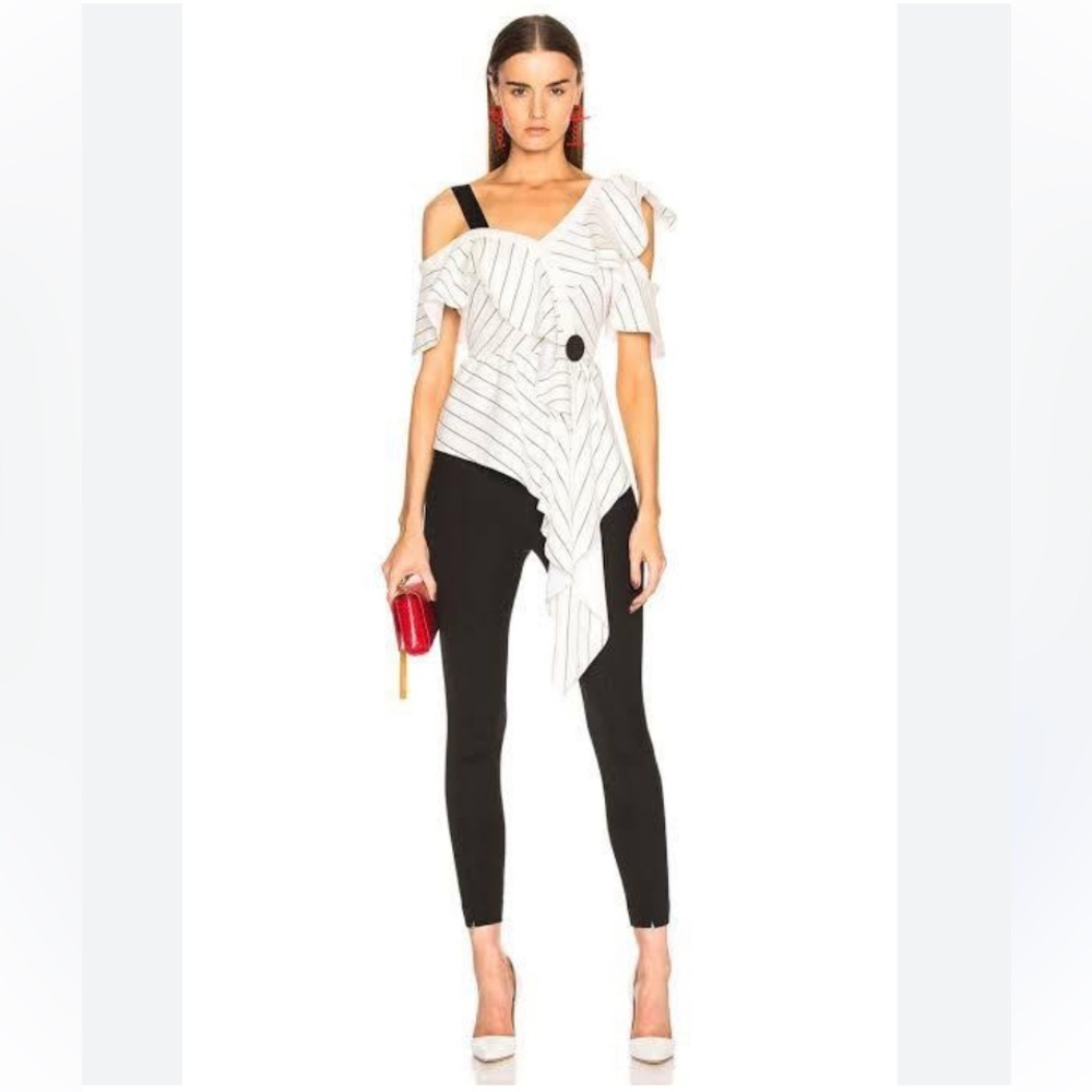 Self-Portrait Asymmetric Striped Top
